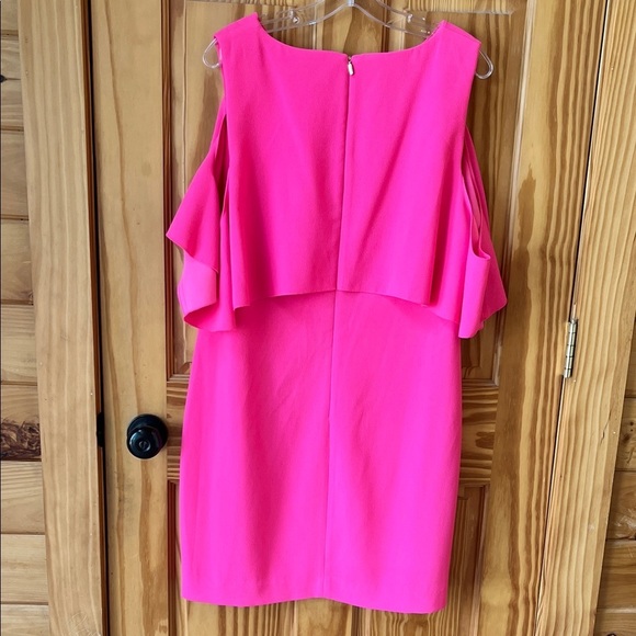 Trina Turk Elegant Pink Ruffle Sleeve Dress - Picture 5 of 6